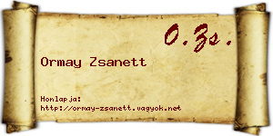 Ormay Zsanett névjegykártya